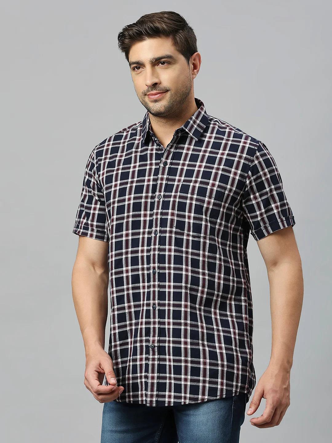 Navy Checkered Shirt