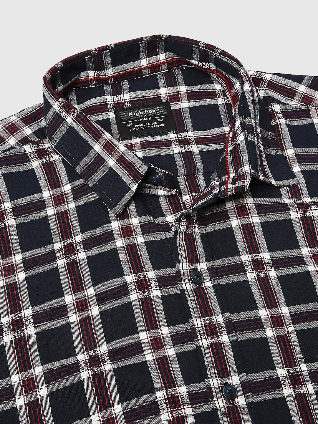 Navy Checkered Shirt