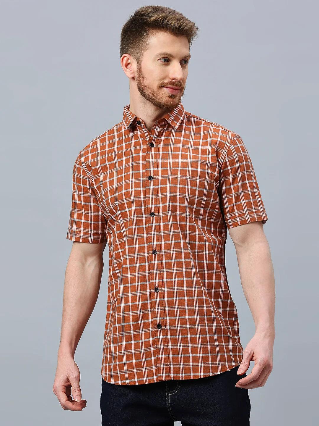 Rust Checkered Shirt