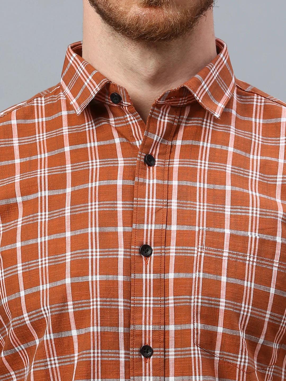 Rust Checkered Shirt