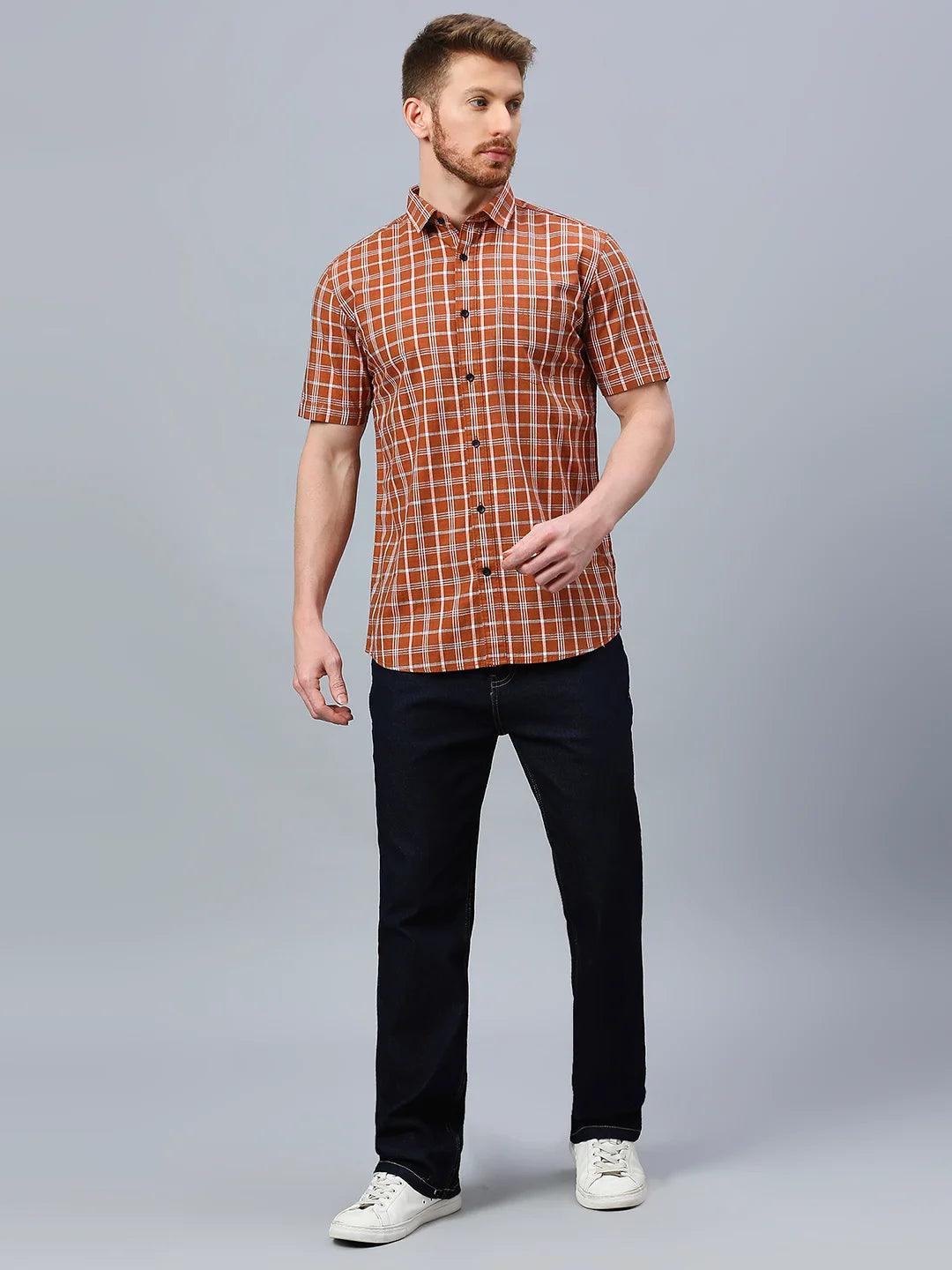Rust Checkered Shirt