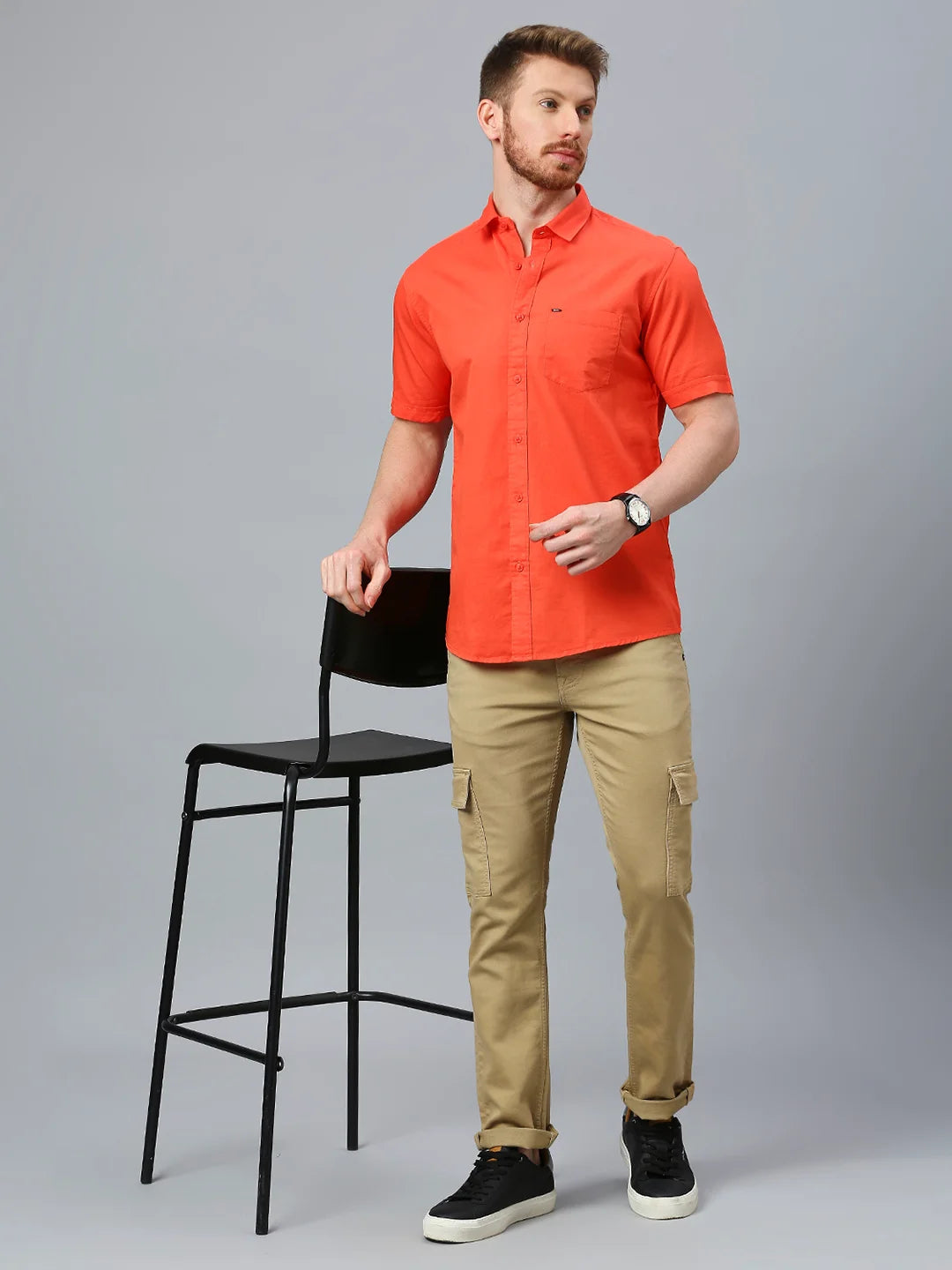 Orange Plain Shirt