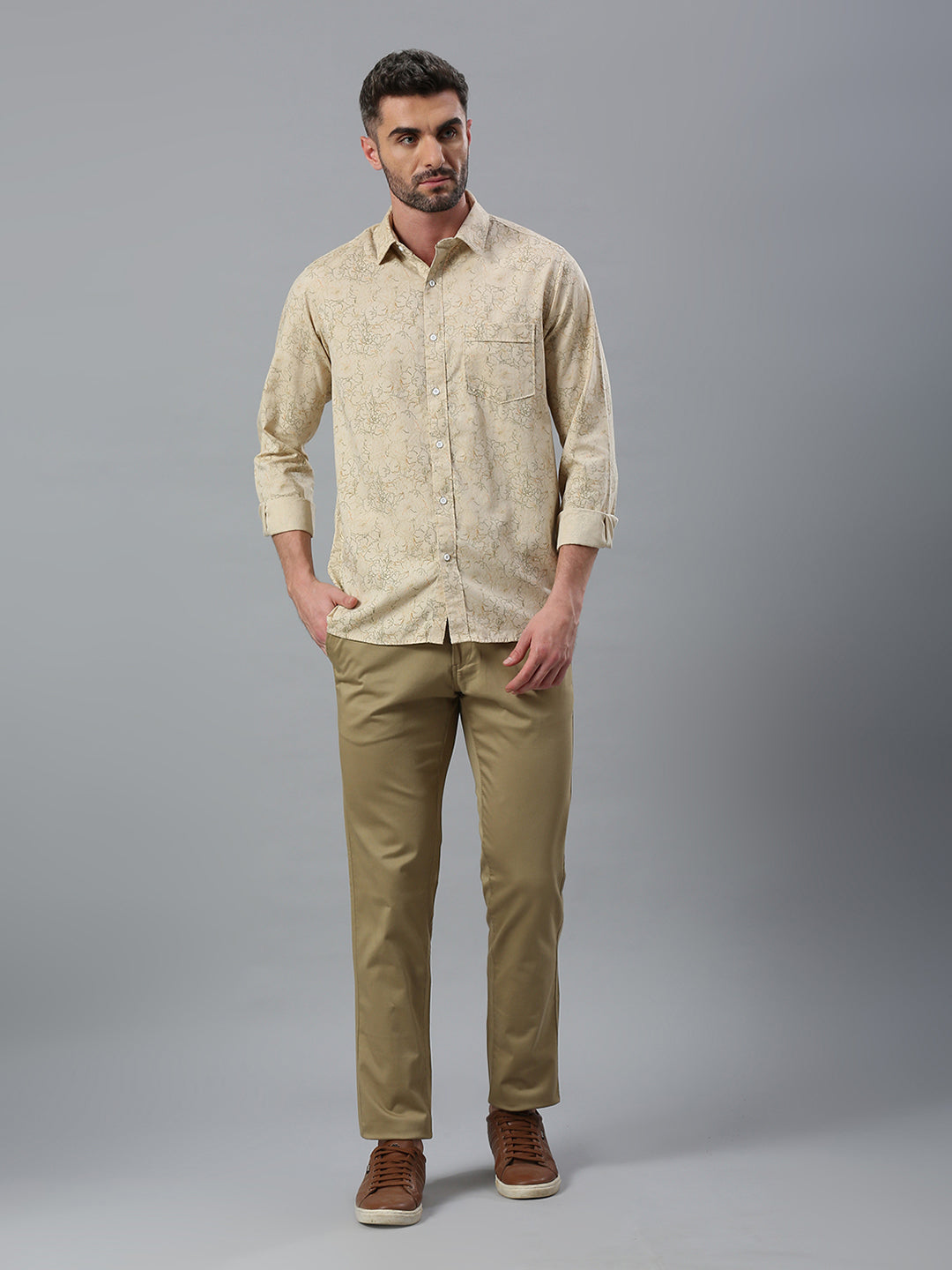 Beige Narrow Trouser