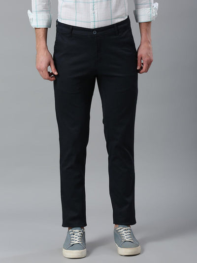 Stretchable Navy Narrow Fit Chino Pants