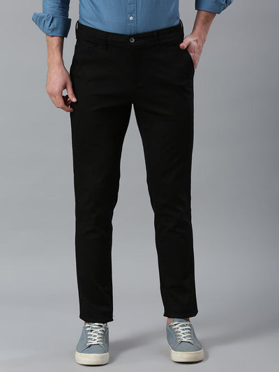 Jet Black Narrow Chino Pants