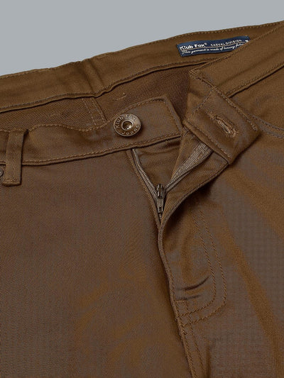 Stretchable Minimal X Chocolate Brown Narrow Fit Jeans