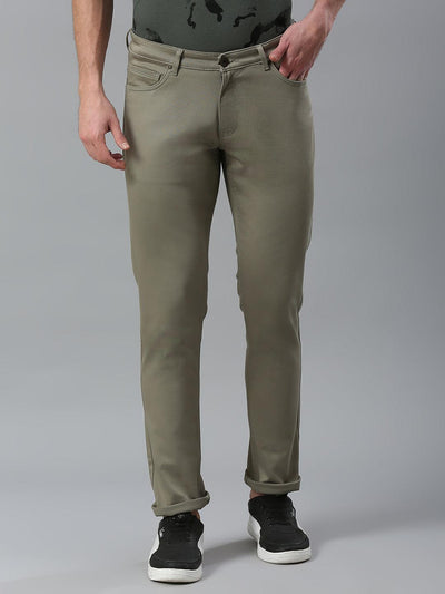 Stretchable Minimal X Olive Narrow Fit Jeans
