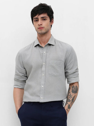 Grey Dobby Regular Shirt
