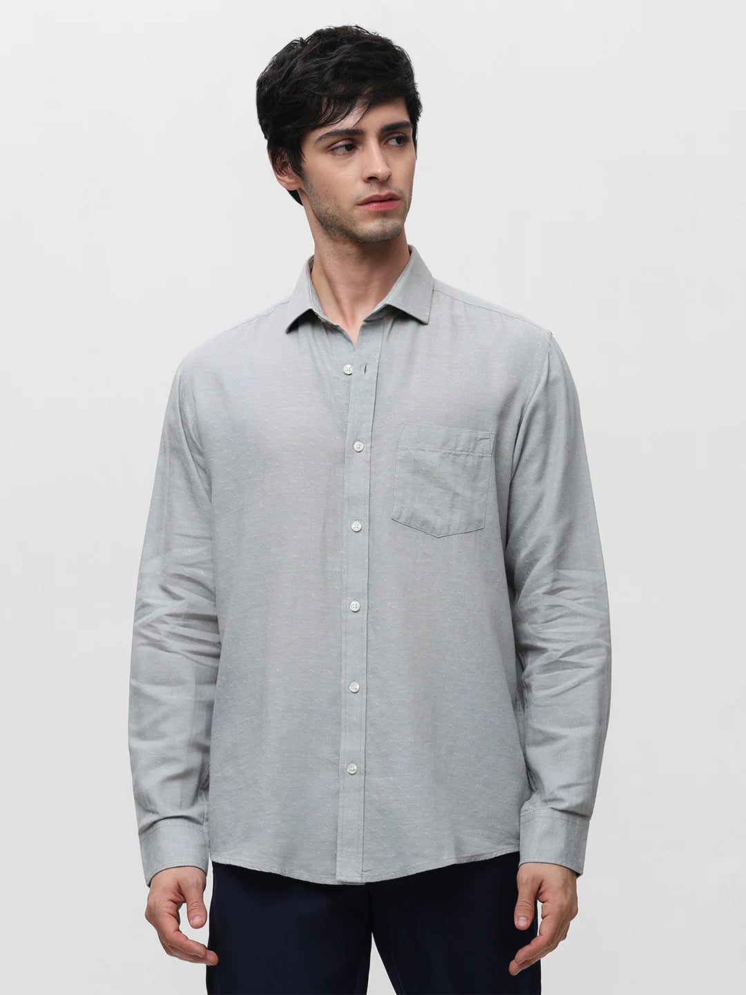 Grey Dobby Regular Shirt