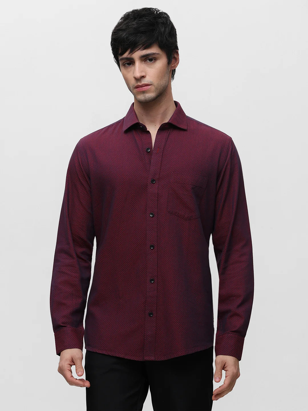 Maroon Dobby Shirt