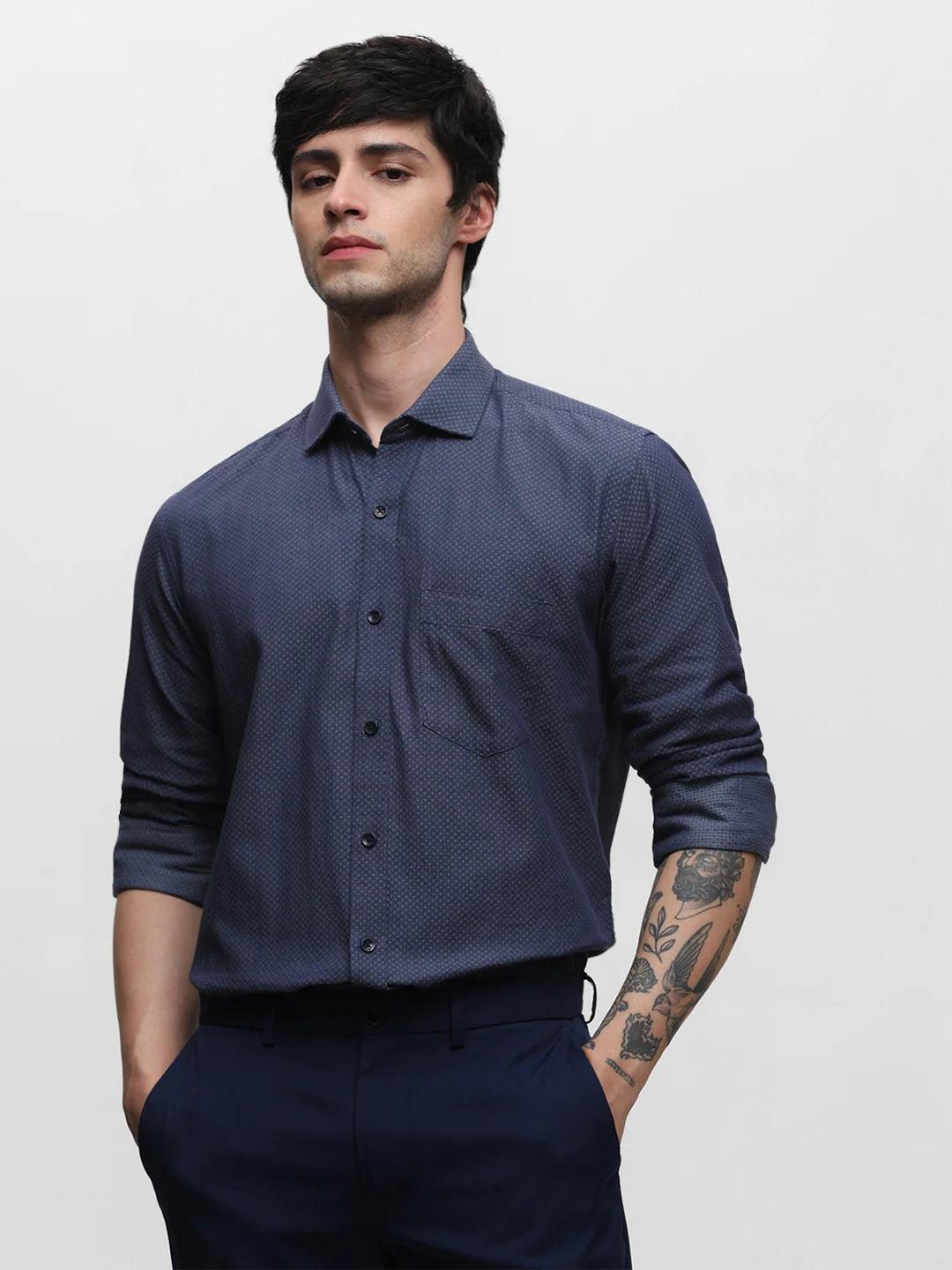 Navy Dobby Shirt