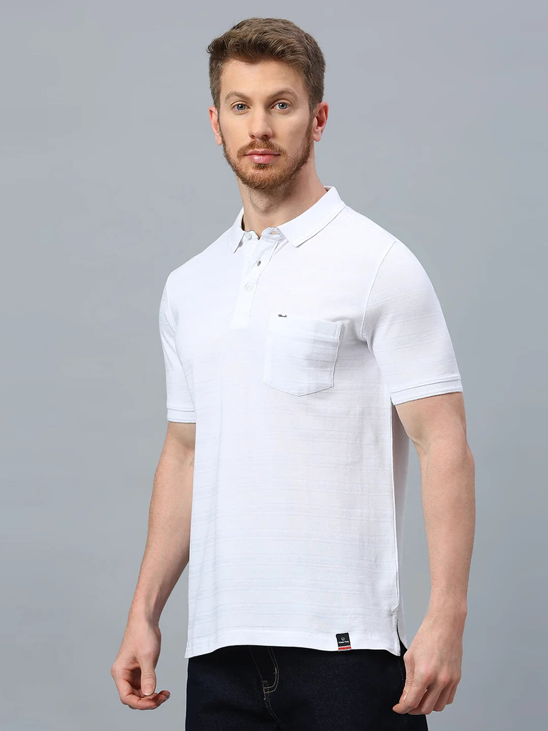 White Regular Fit H/S T-Shirt