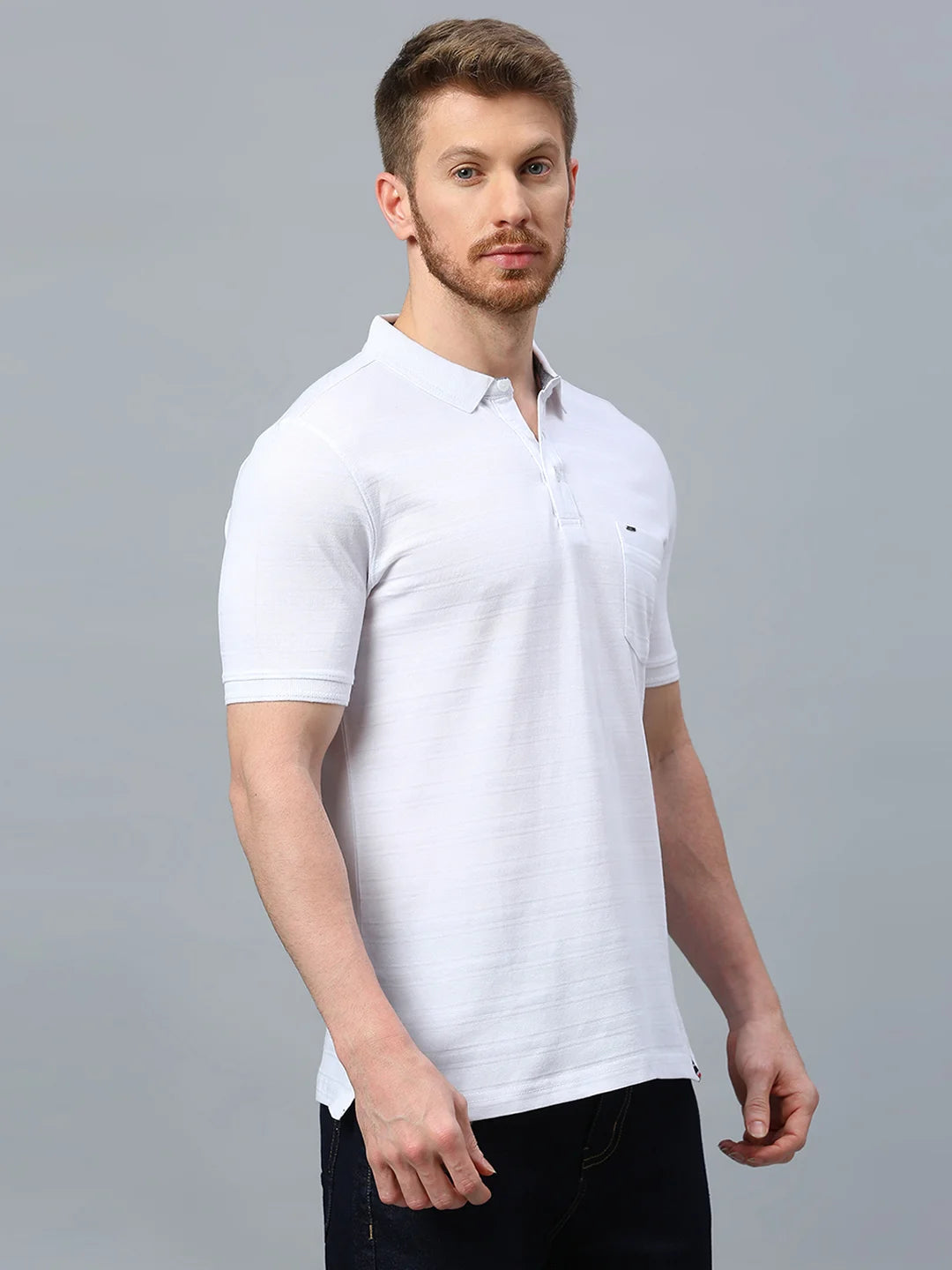 White Regular Fit H/S T-Shirt