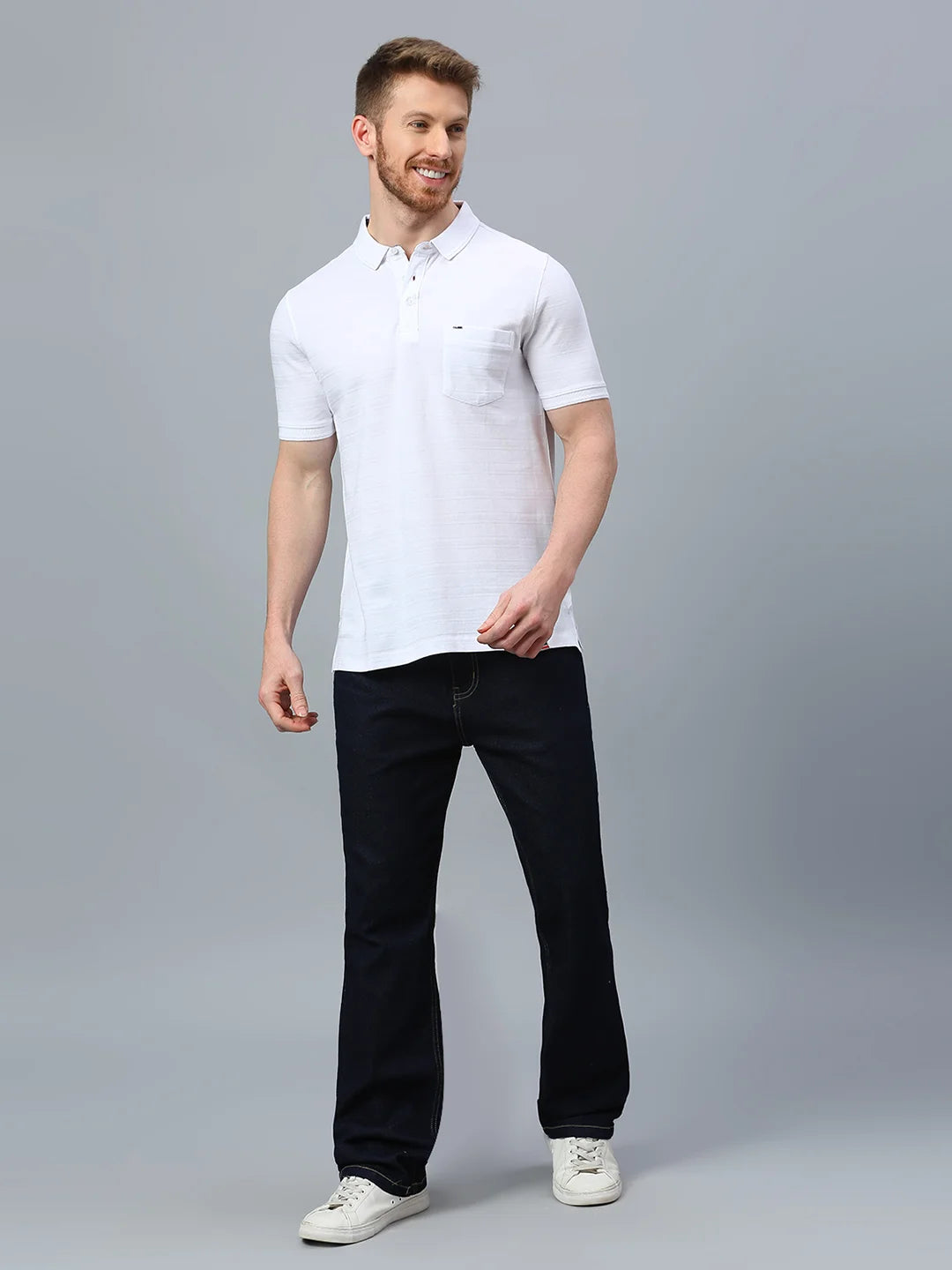 White Regular Fit H/S T-Shirt