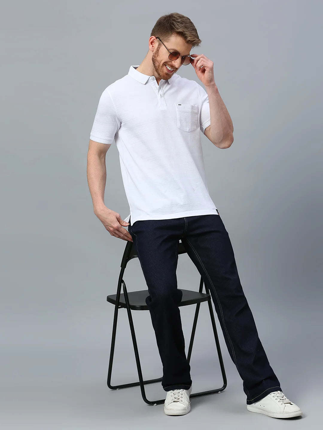 White Regular Fit H/S T-Shirt