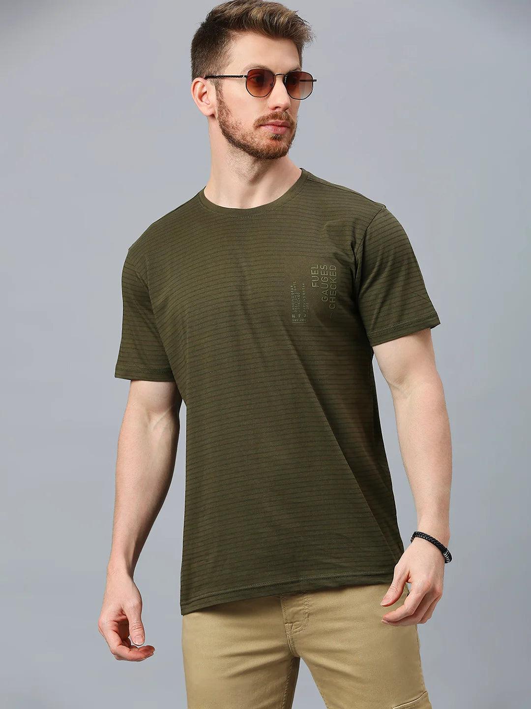 Olive Striped T-Shirt