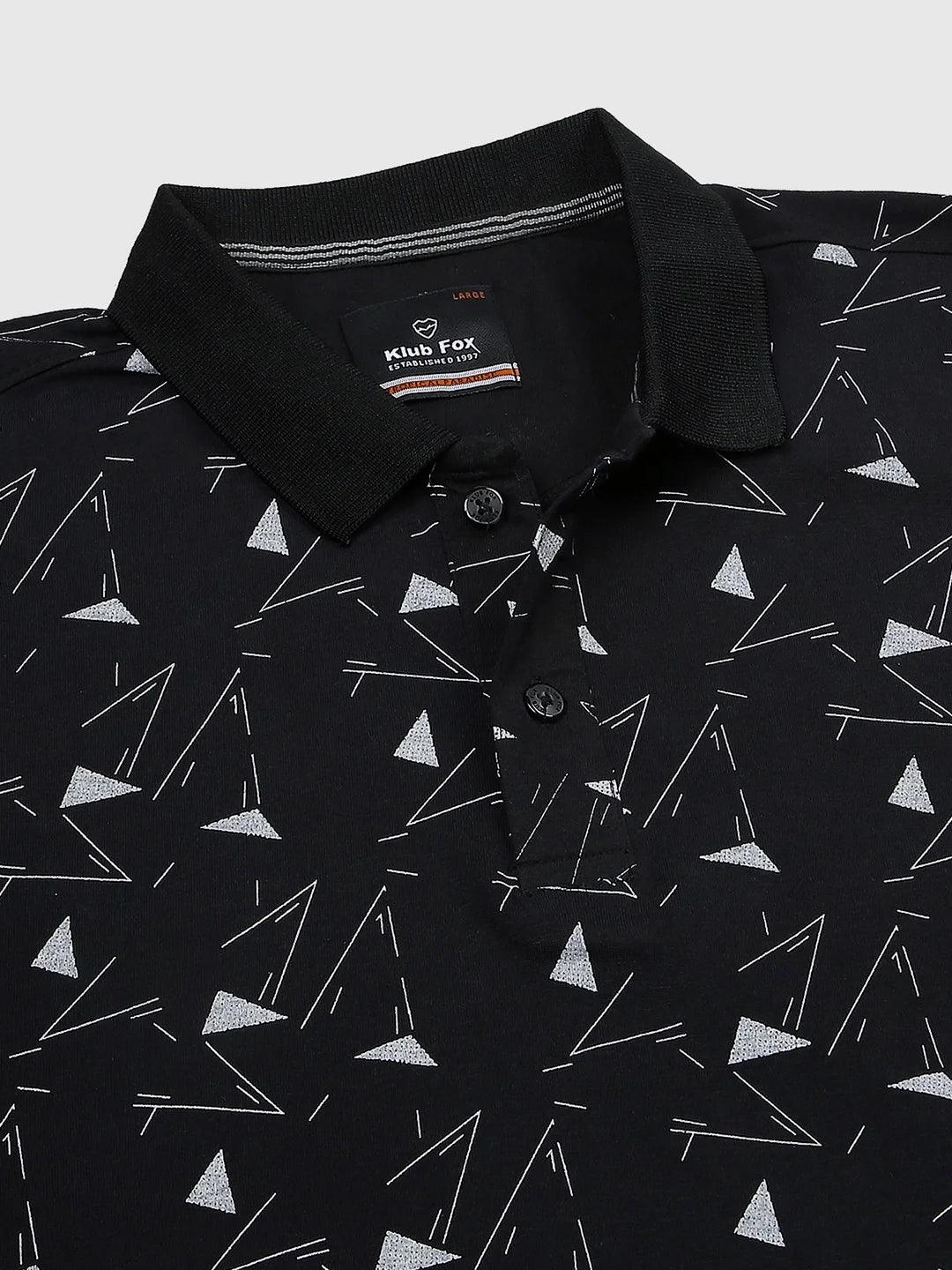 Black Polo Printed T-Shirt