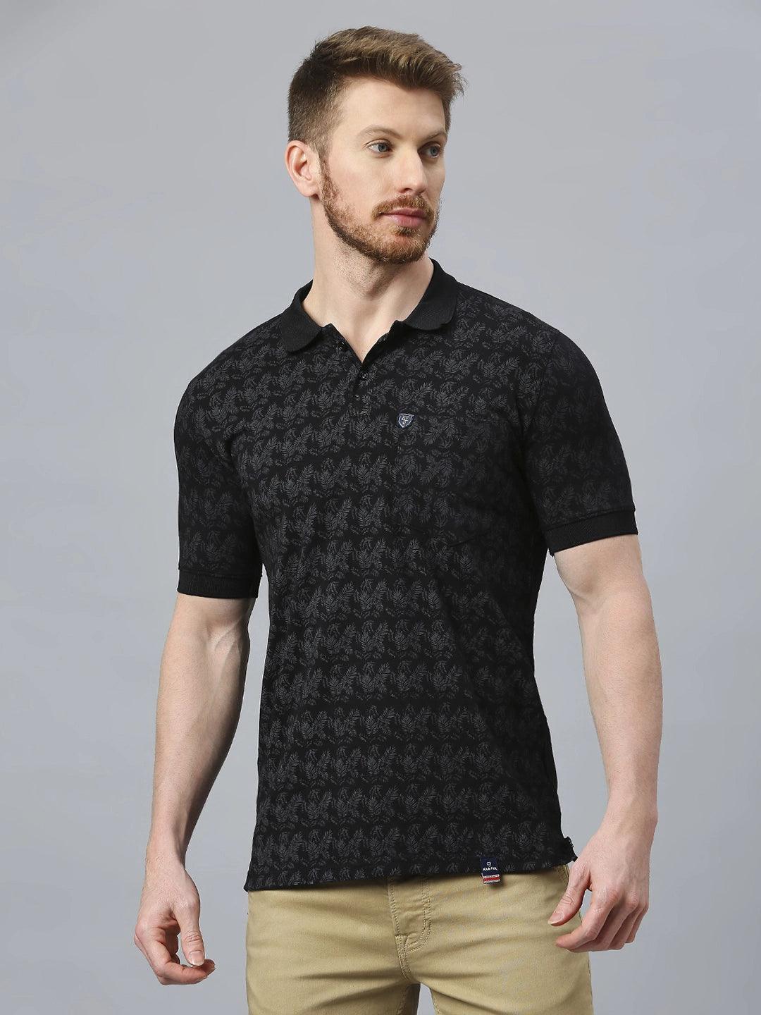 Black Polo Printed T-Shirt