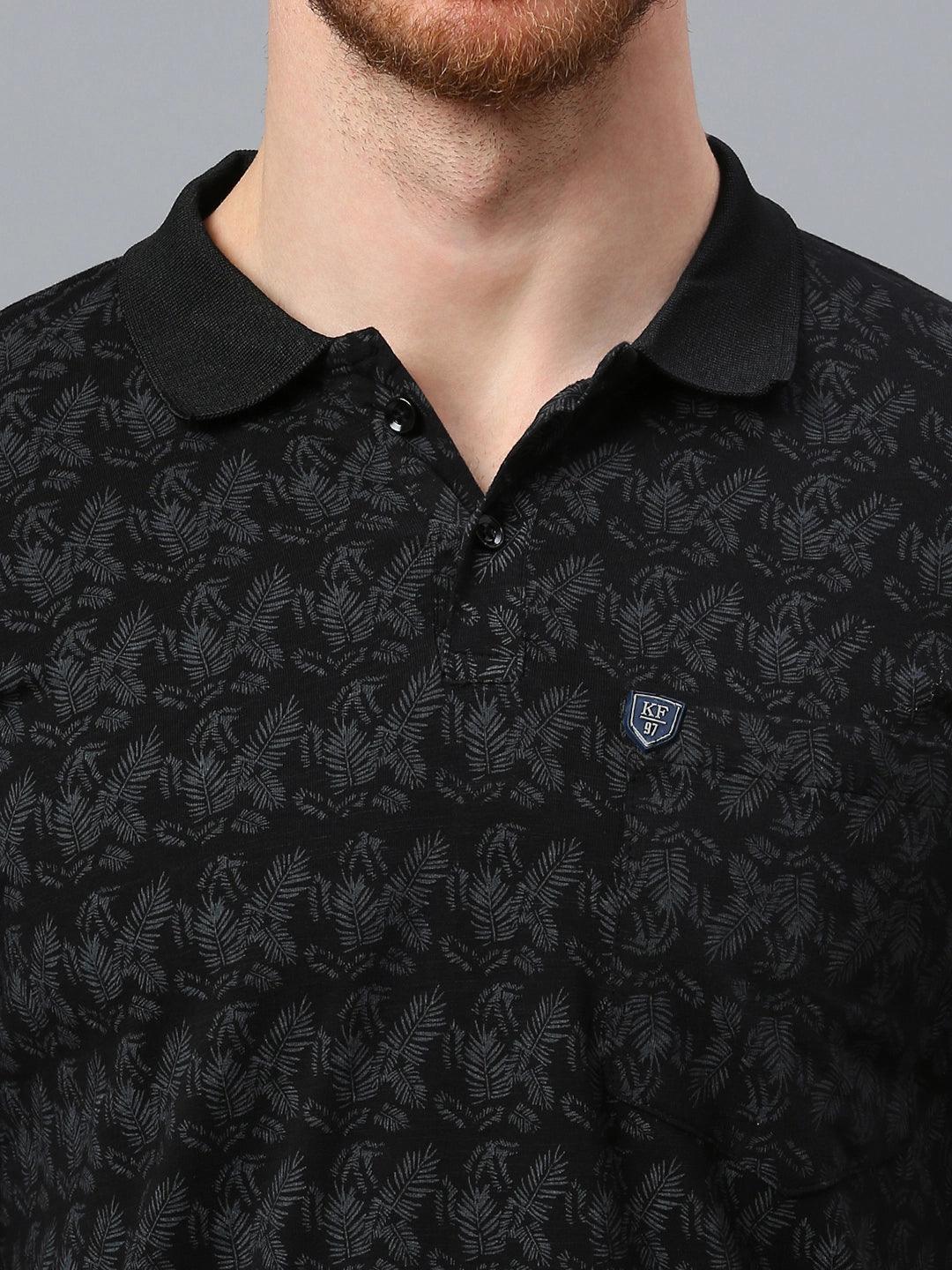 Black Polo Printed T-Shirt