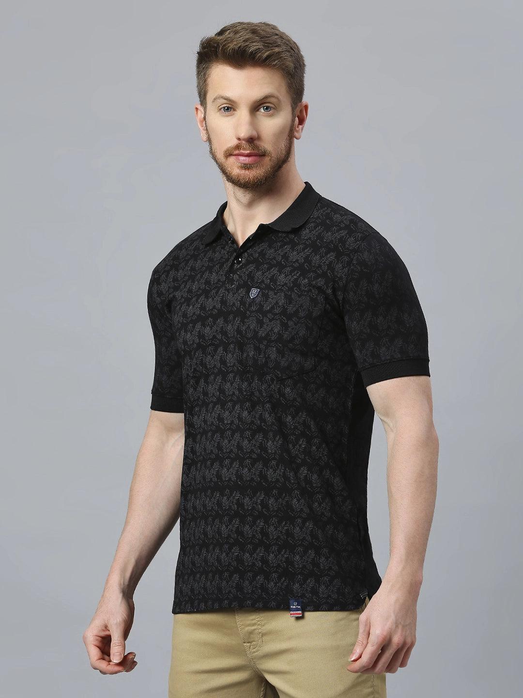 Black Polo Printed T-Shirt