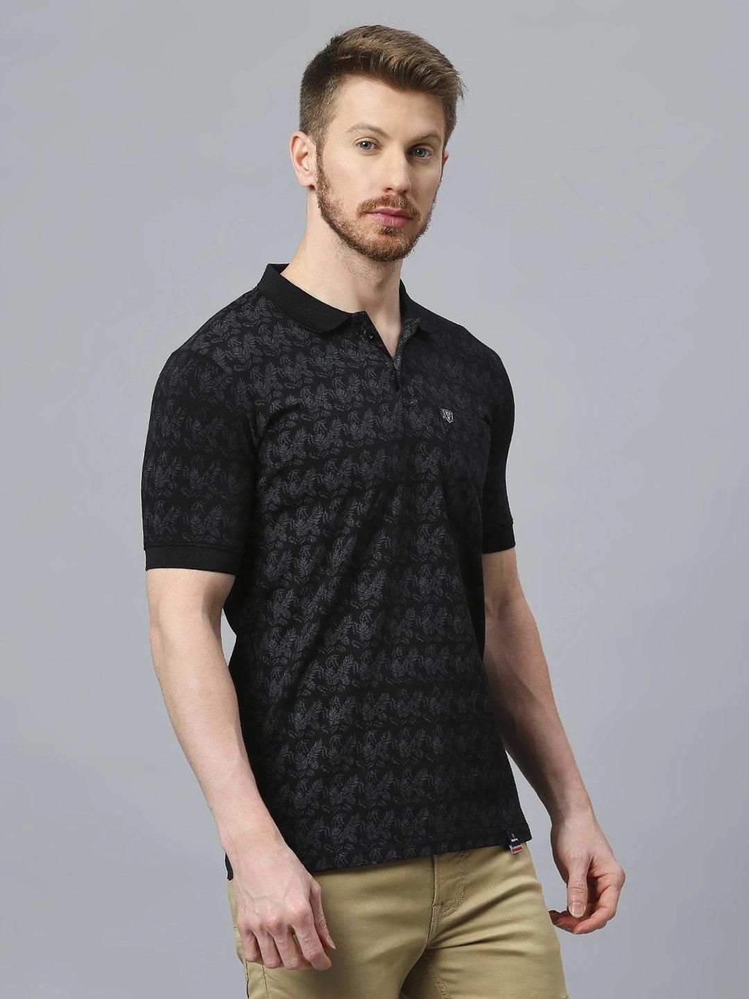 Black Polo Printed T-Shirt