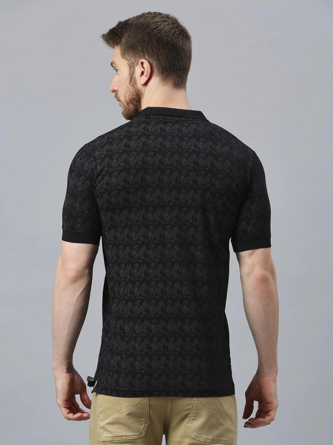 Black Polo Printed T-Shirt