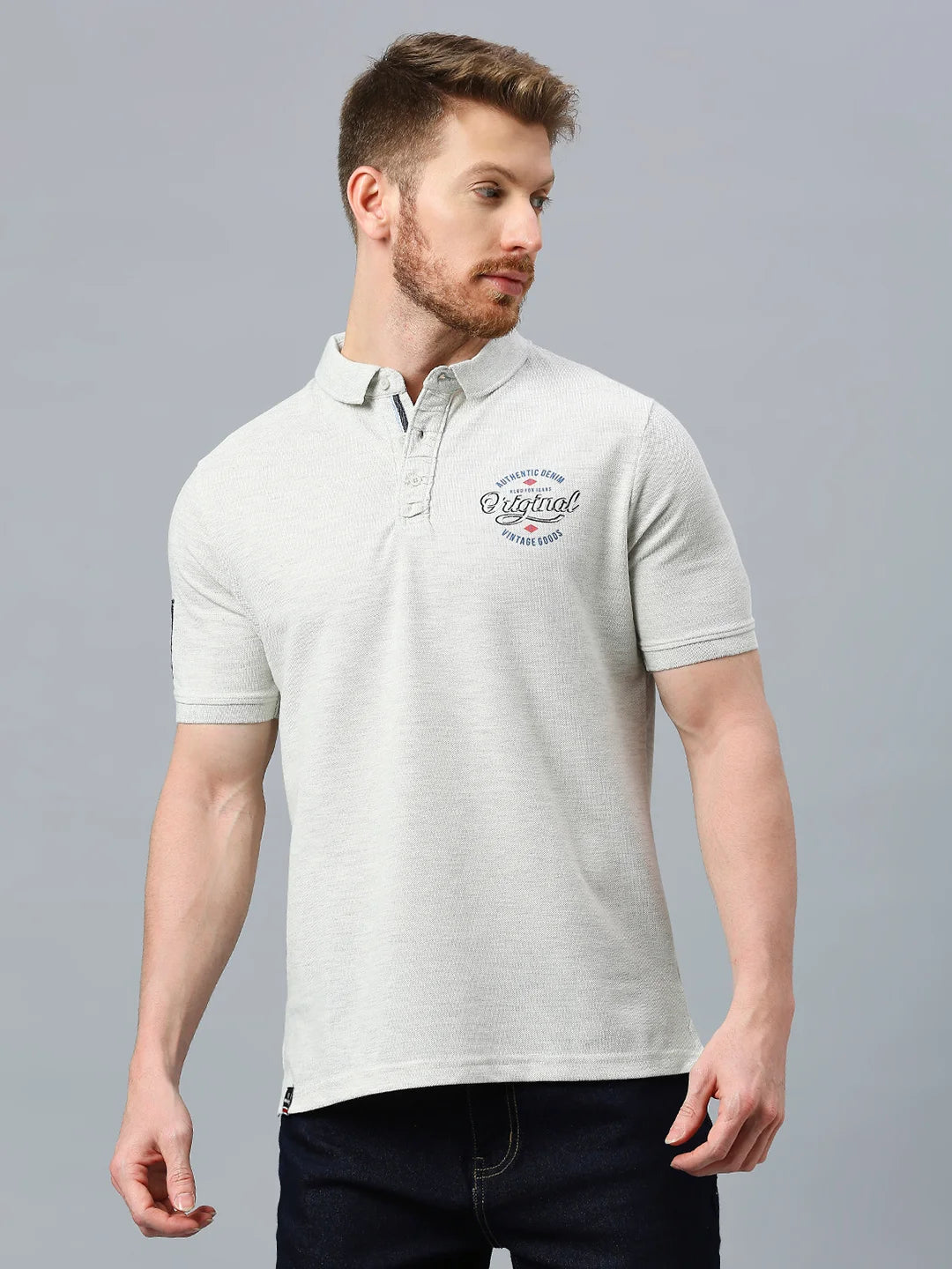 Ecru Melange Regular Fit H/S T-SHIRT