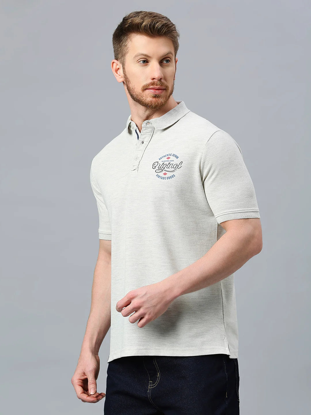 Ecru Melange Regular Fit H/S T-SHIRT