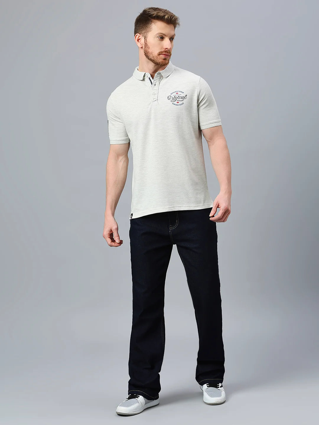 Ecru Melange Regular Fit H/S T-SHIRT