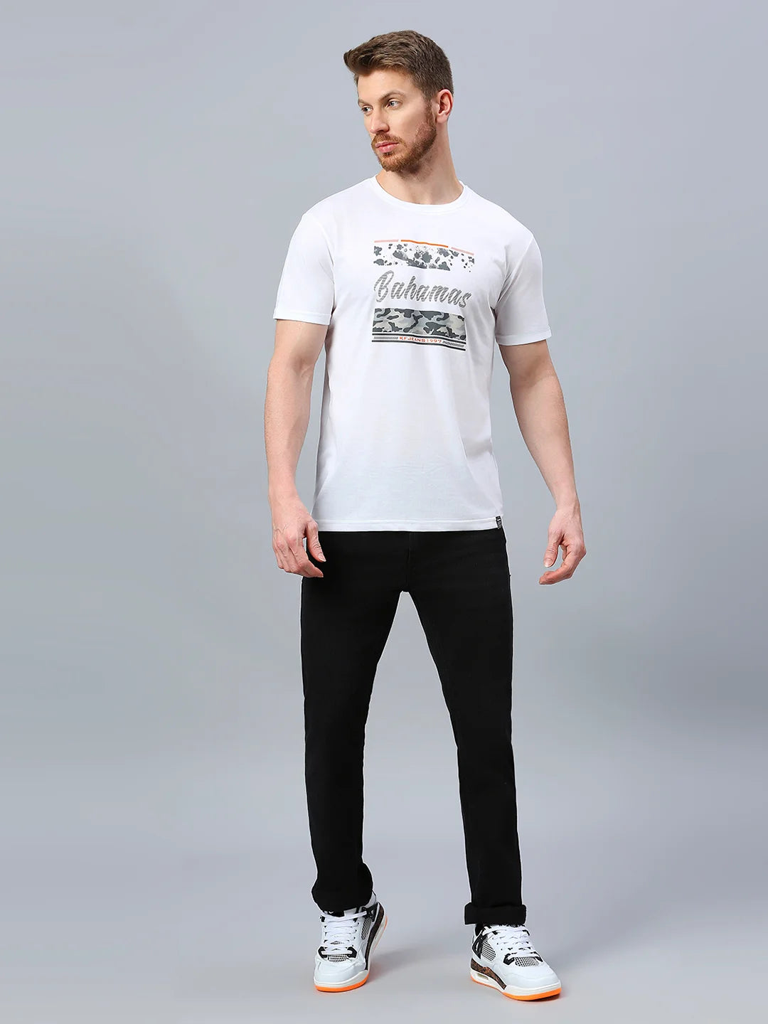 White Regular Fit H/S T-SHIRT