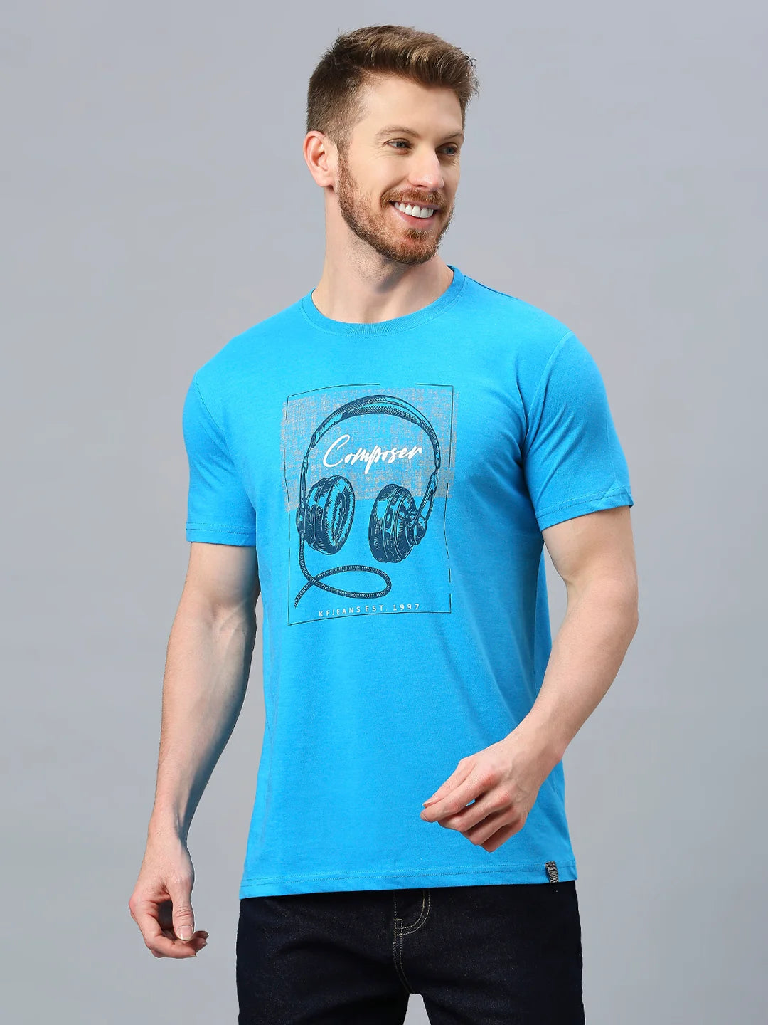 Aqua Melange Regular Fit H/S T-SHIRT