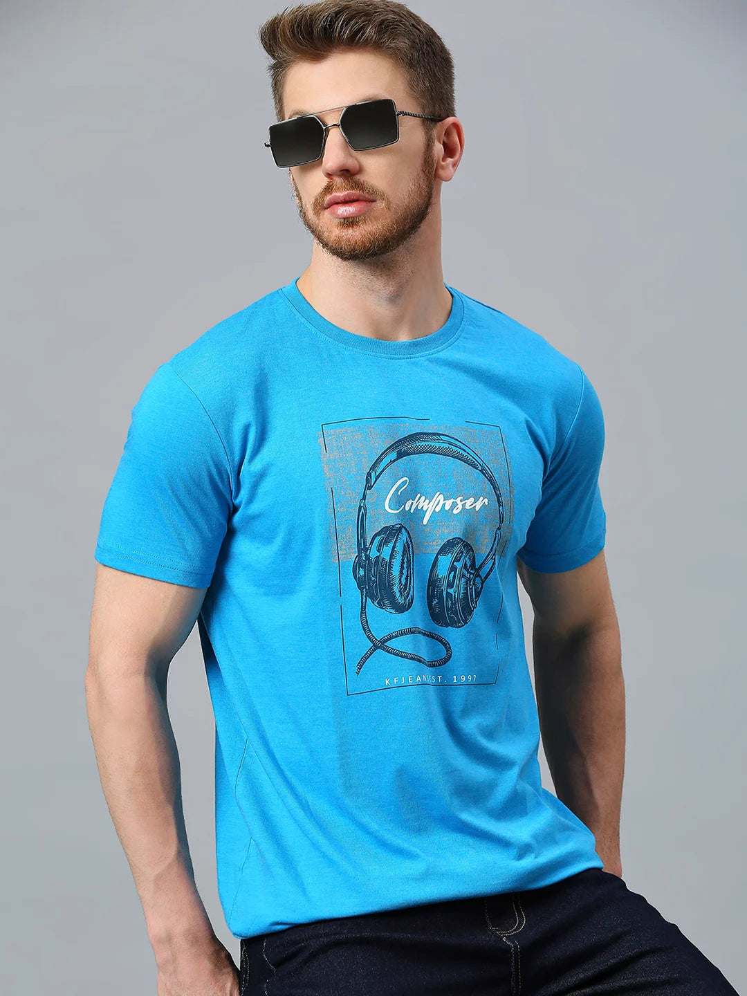 Aqua Melange Regular Fit H/S T-SHIRT