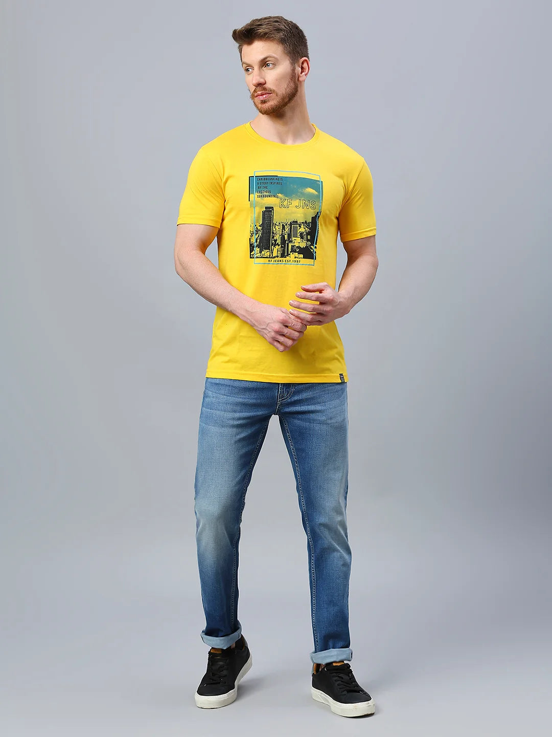 Yellow Regular Fit H/S T-SHIRT