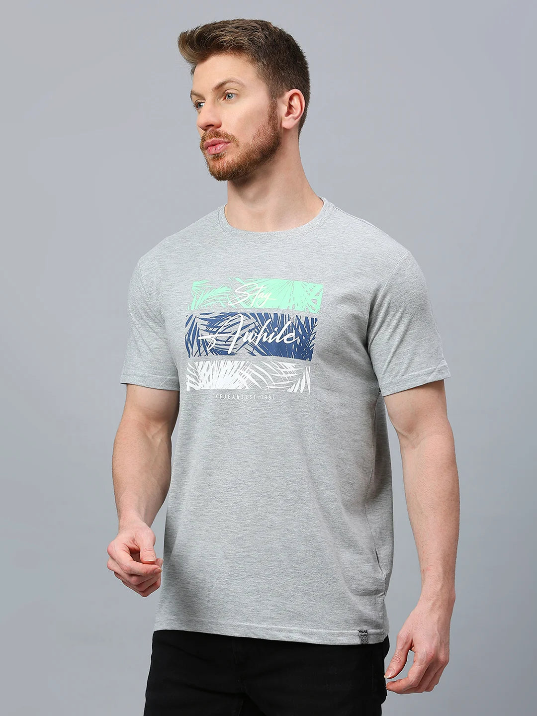 Grey Melange Regular Fit H/S T-SHIRT