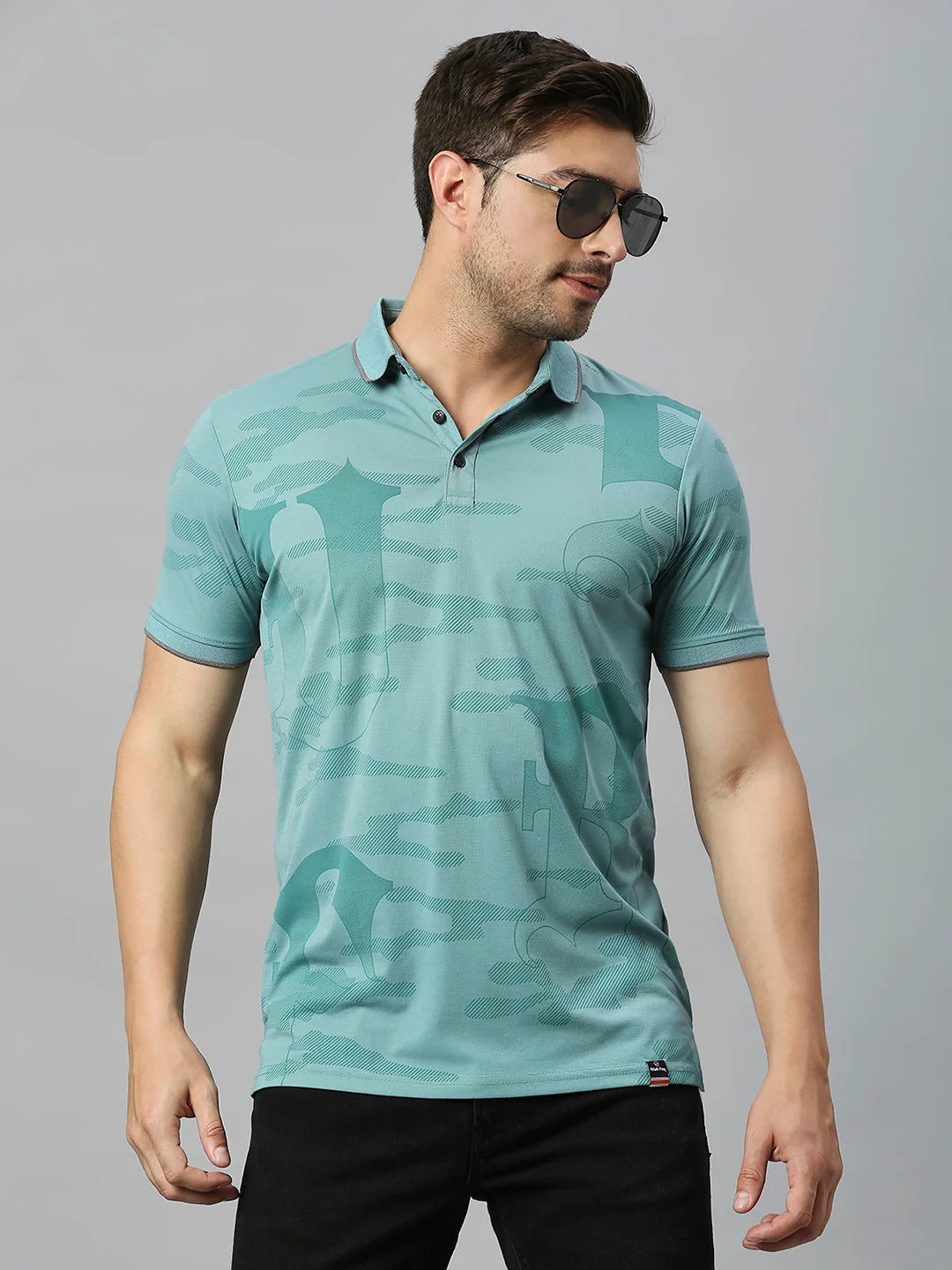 Sea Green Regular Fit H/S T-Shirt