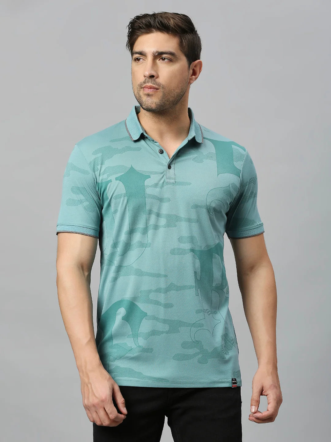 Sea Green Regular Fit H/S T-Shirt