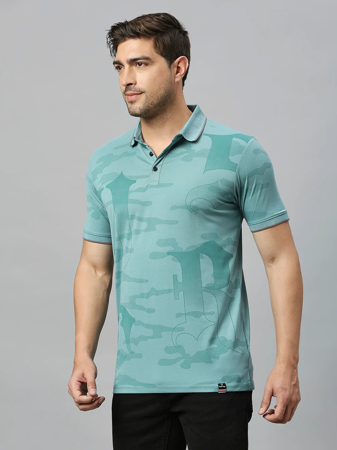 Sea Green Regular Fit H/S T-Shirt