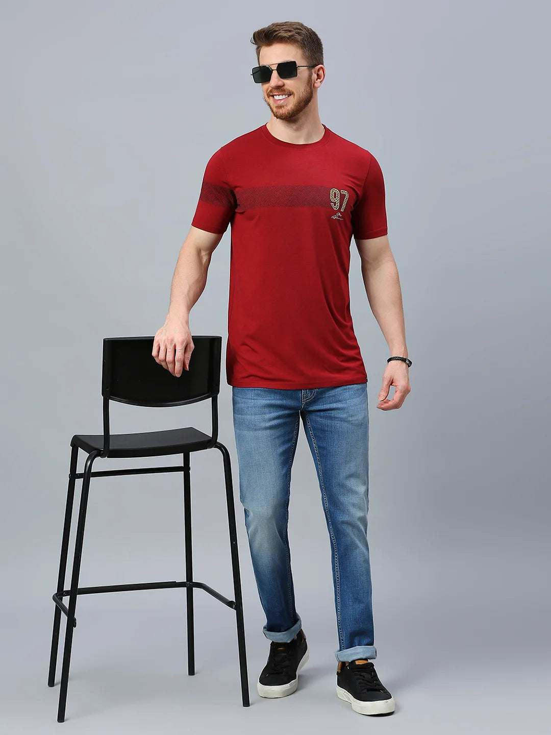 Brick Red Regular Fit H/S T-SHIRT