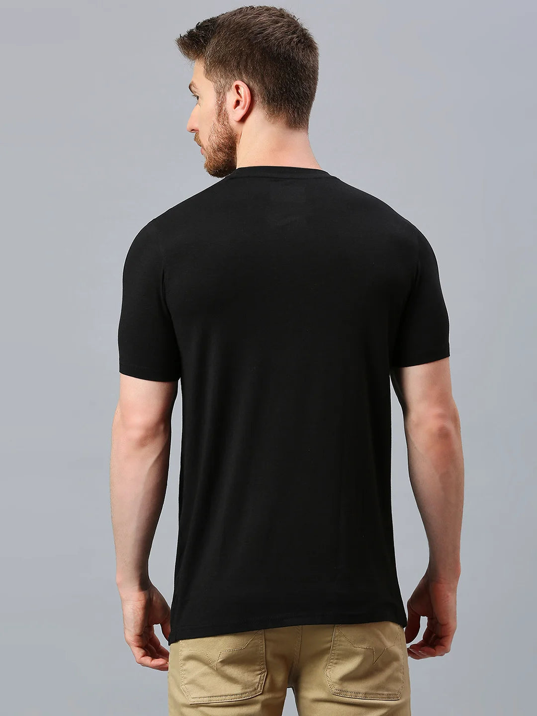 Black Regular Fit H/S T-SHIRT