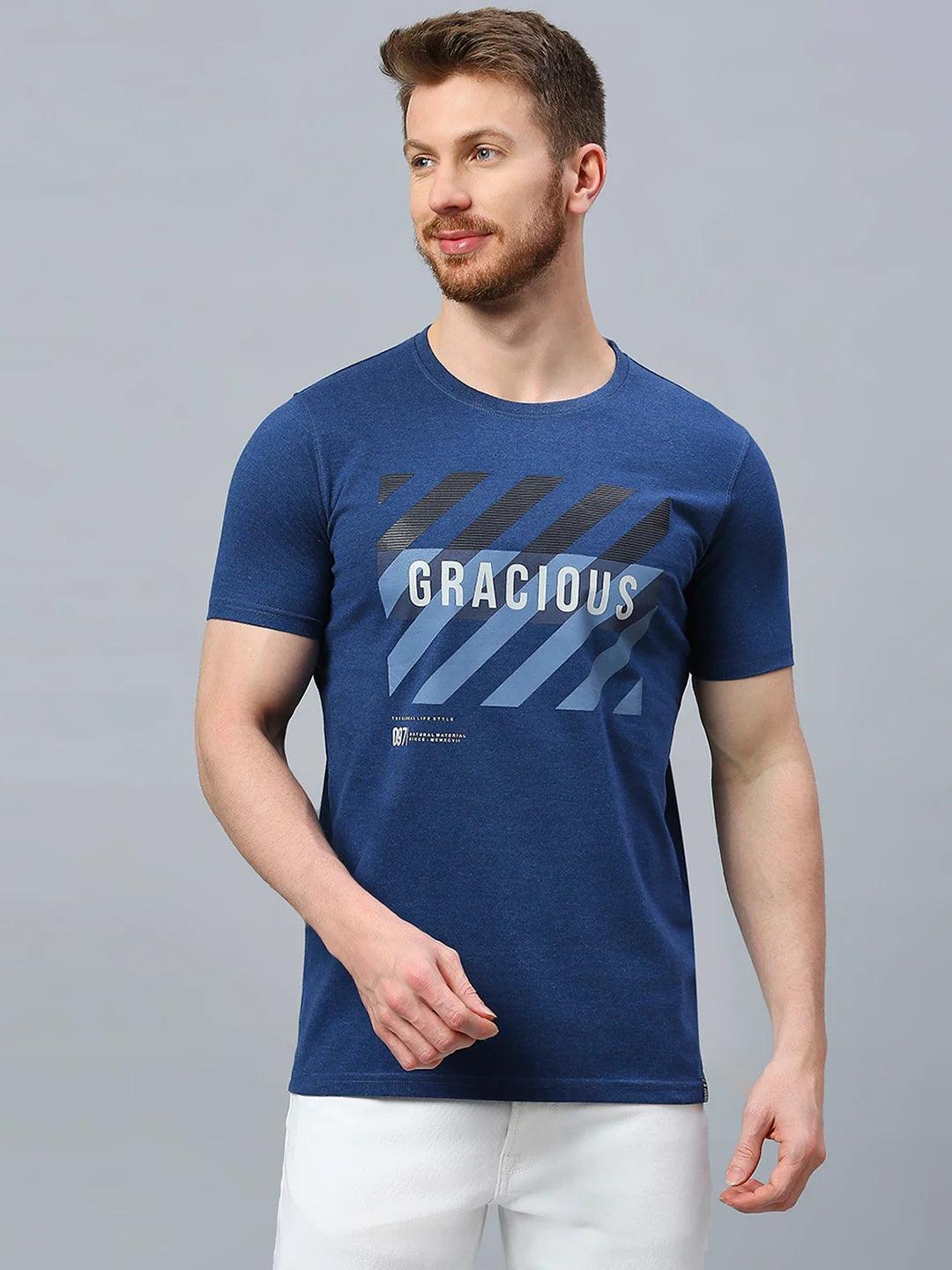 Navy Printed T-Shirt