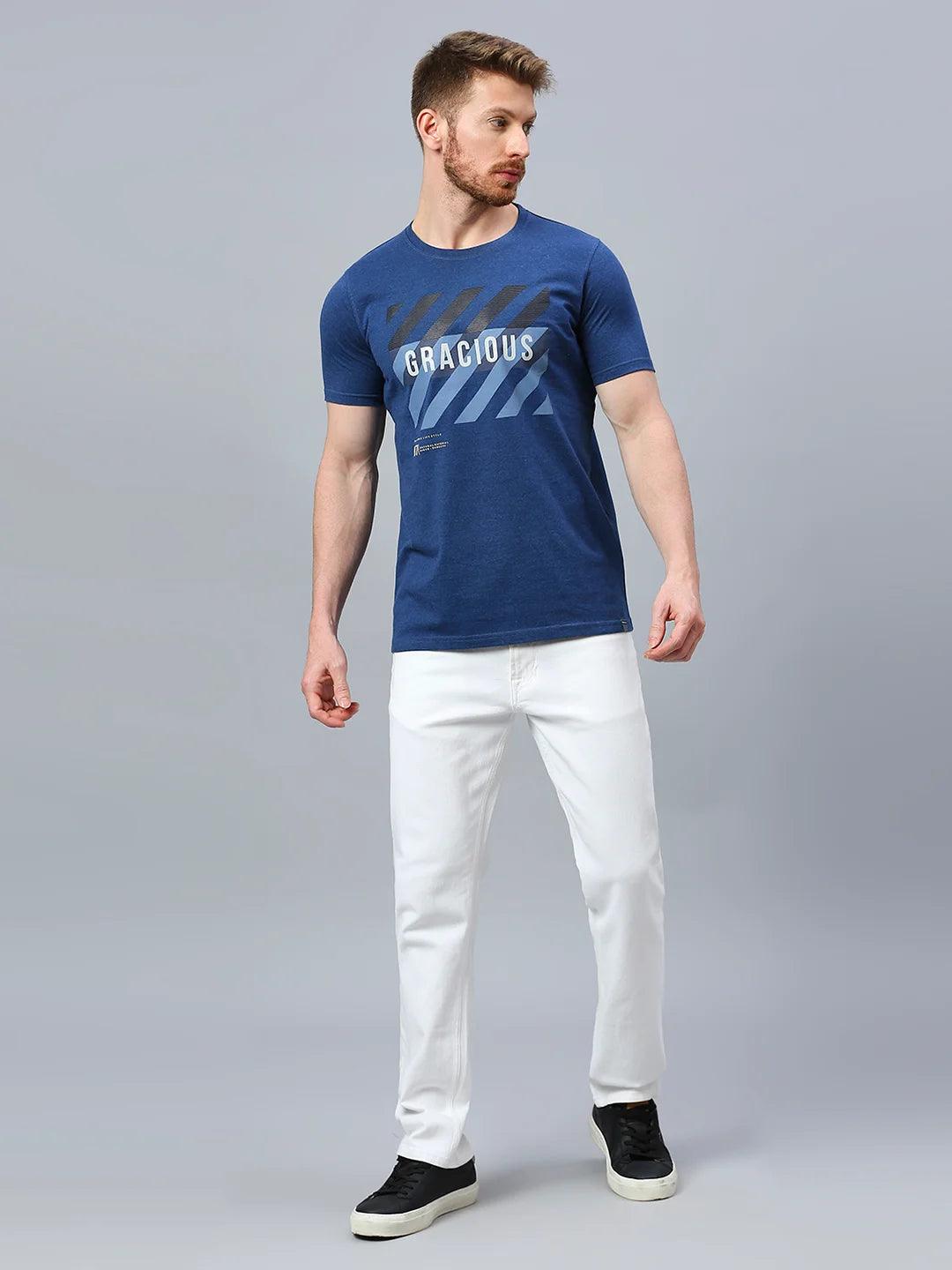 Navy Printed T-Shirt