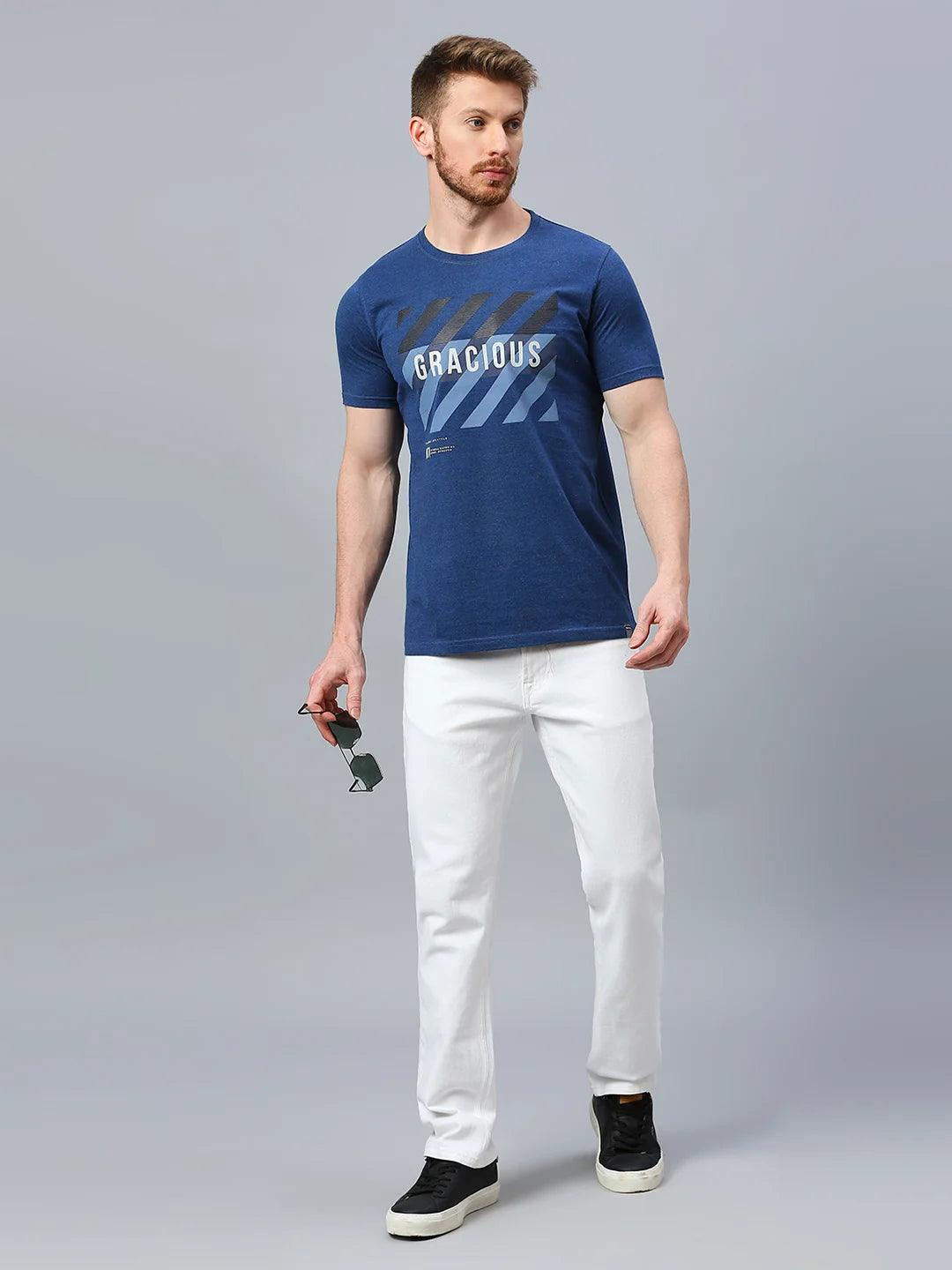 Navy Printed T-Shirt
