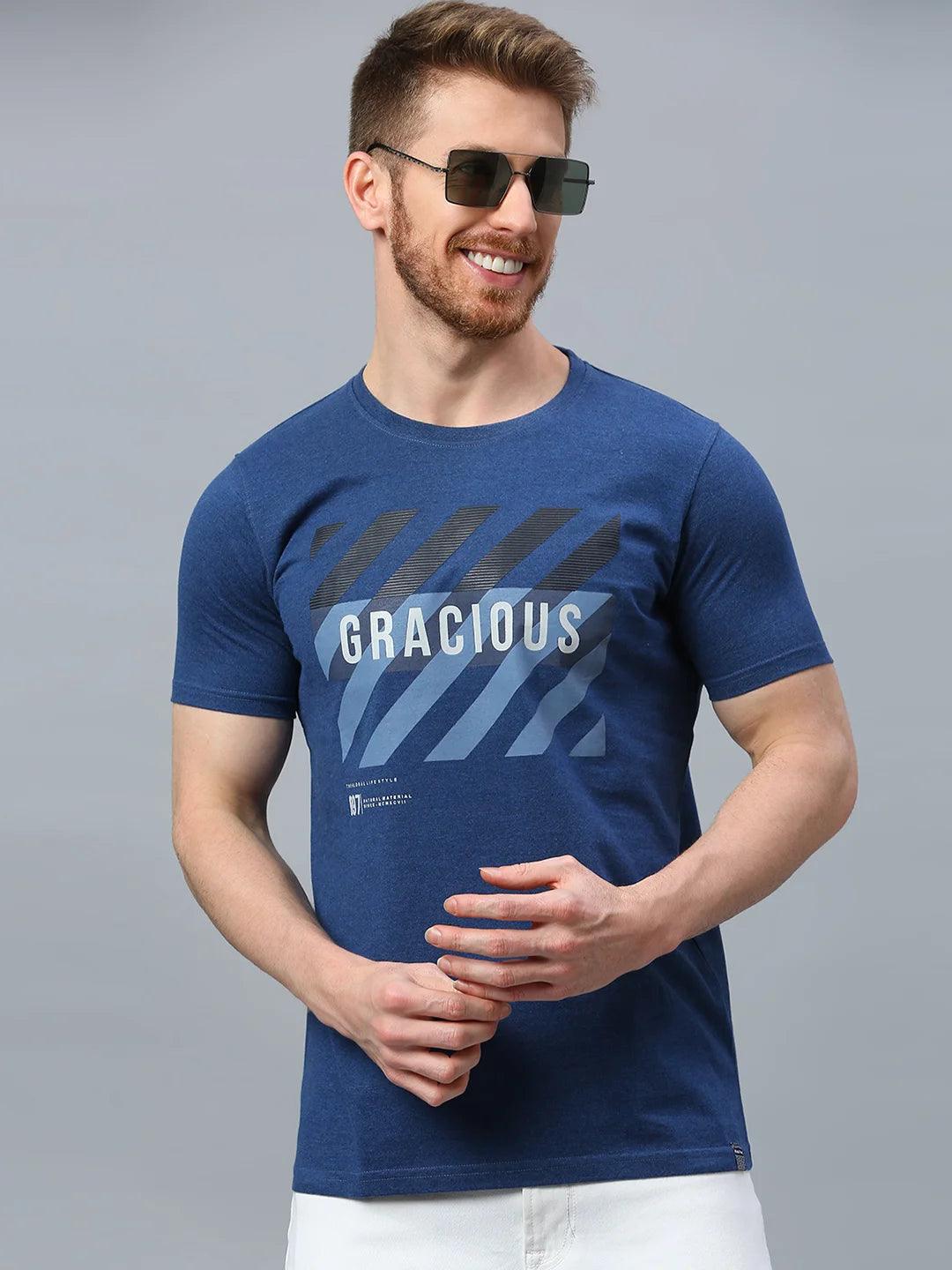 Navy Printed T-Shirt