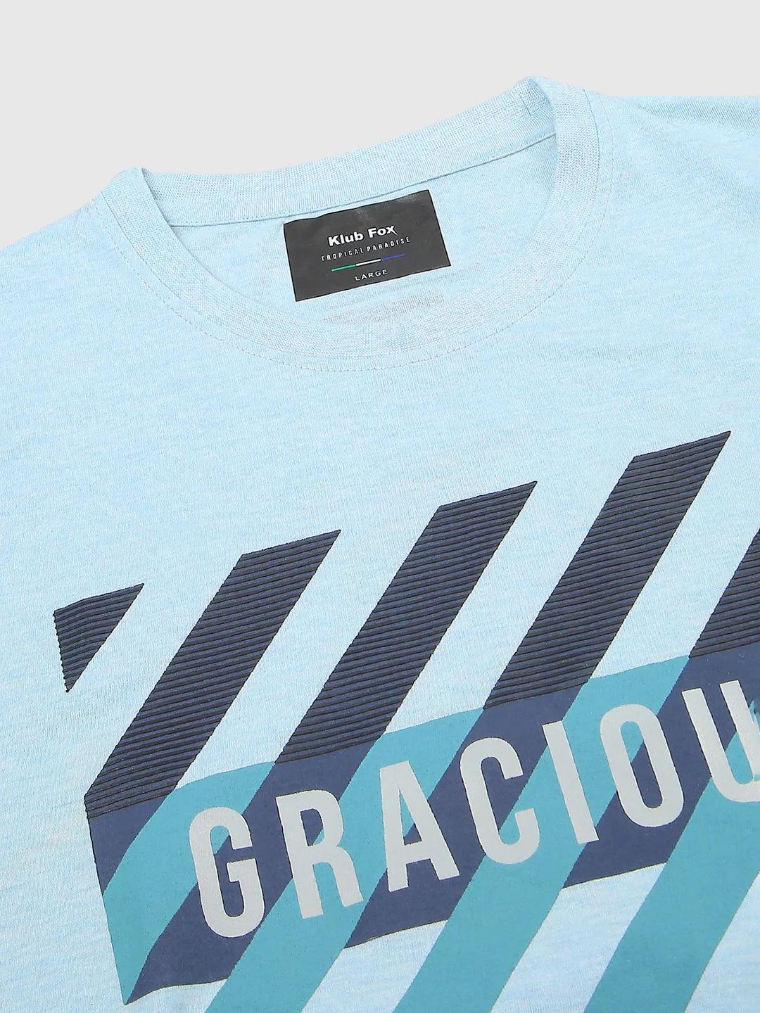 Sky Blue Printed T-Shirt