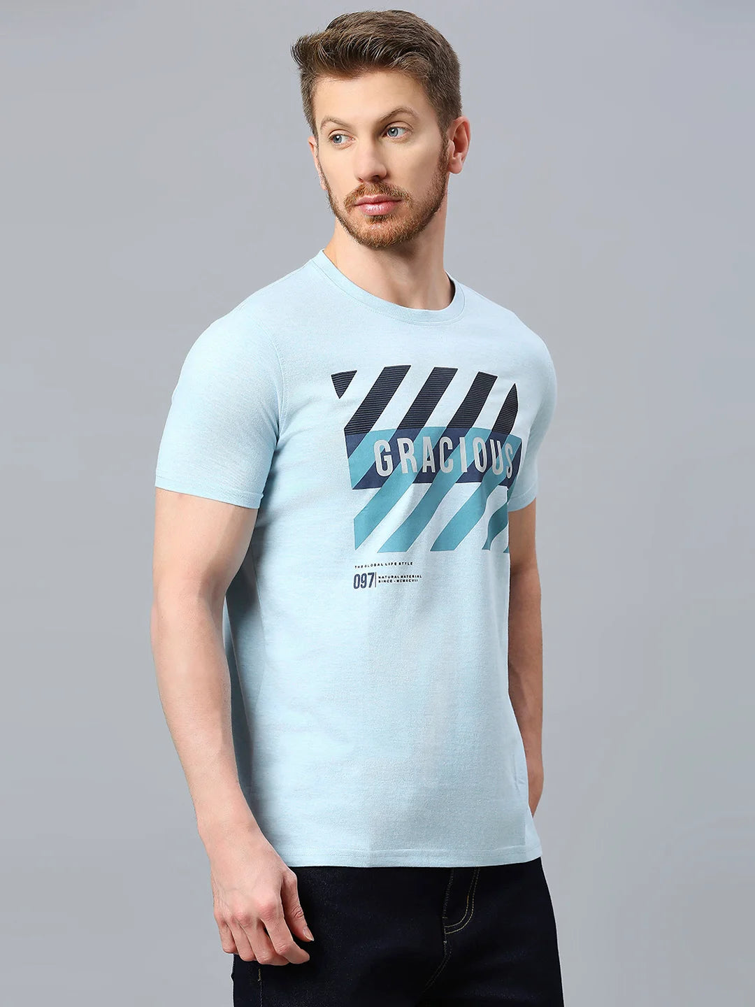 Sky Blue Regular Fit H/S T-SHIRT