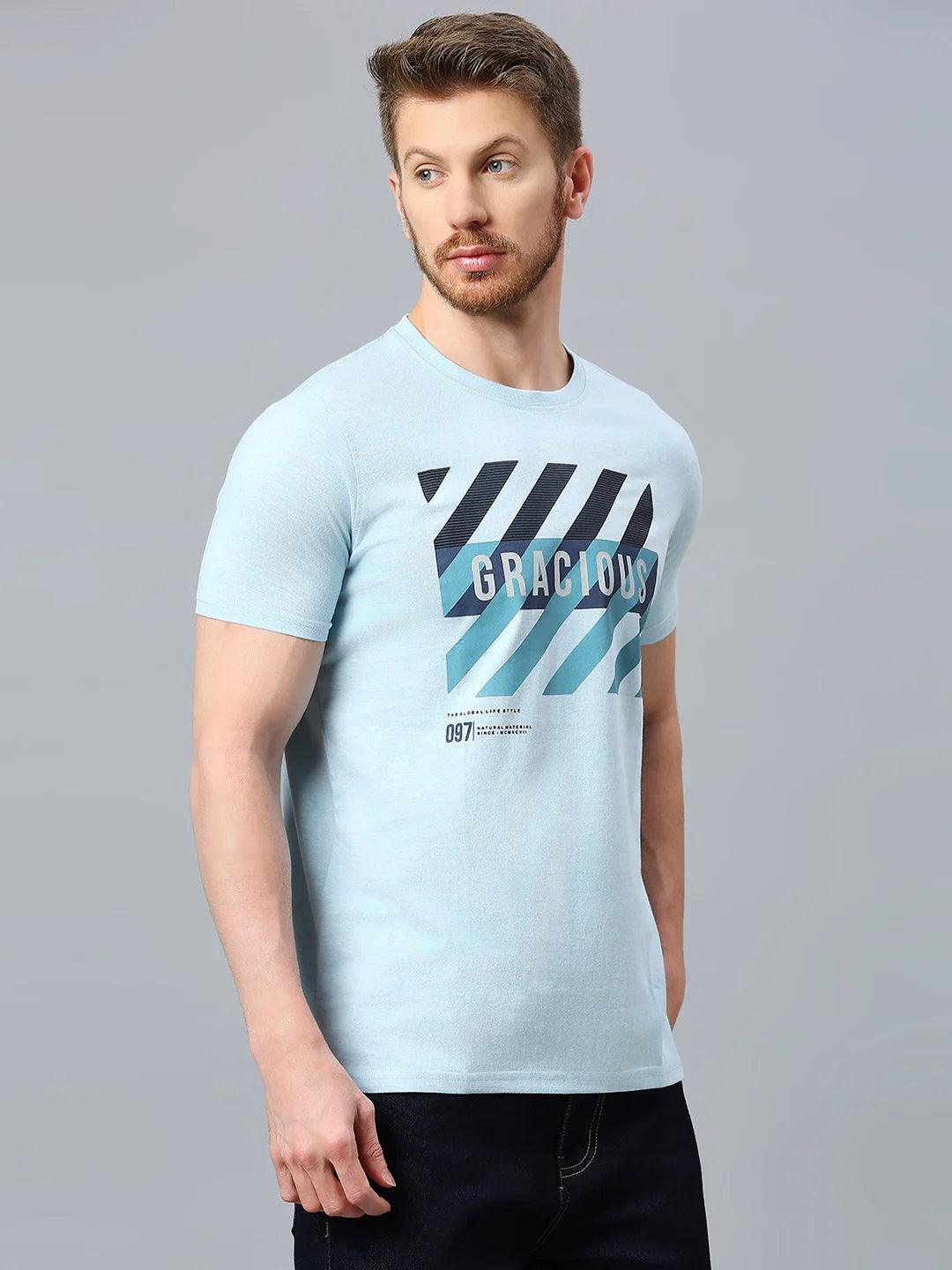 Sky Blue Printed T-Shirt