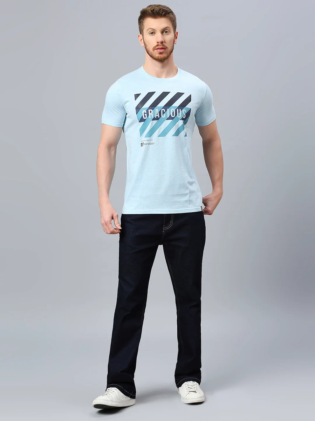 Sky Blue Regular Fit H/S T-SHIRT