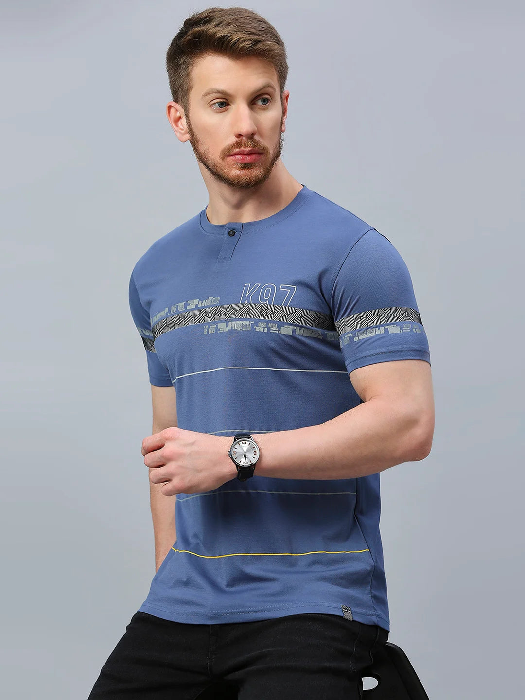 T Blue Regular Fit H/S T-SHIRT