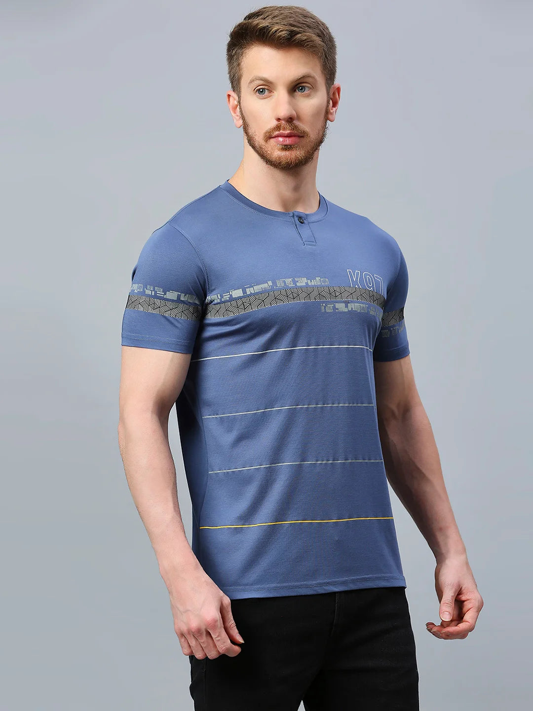 T Blue Regular Fit H/S T-SHIRT