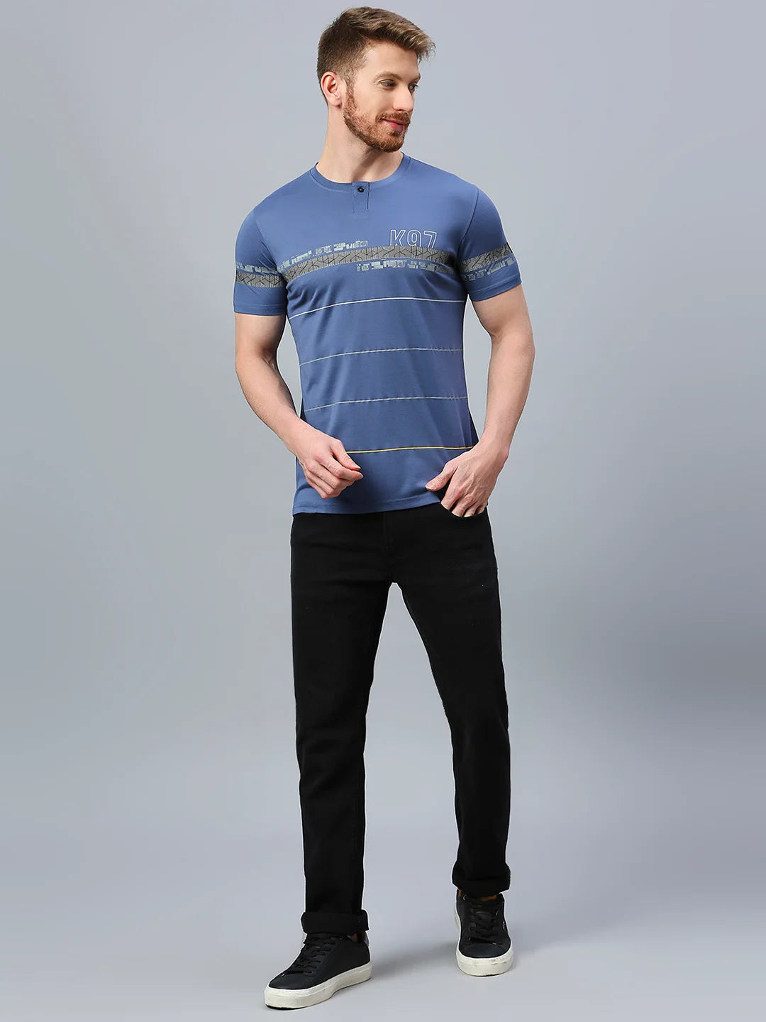 T Blue Regular Fit H/S T-SHIRT